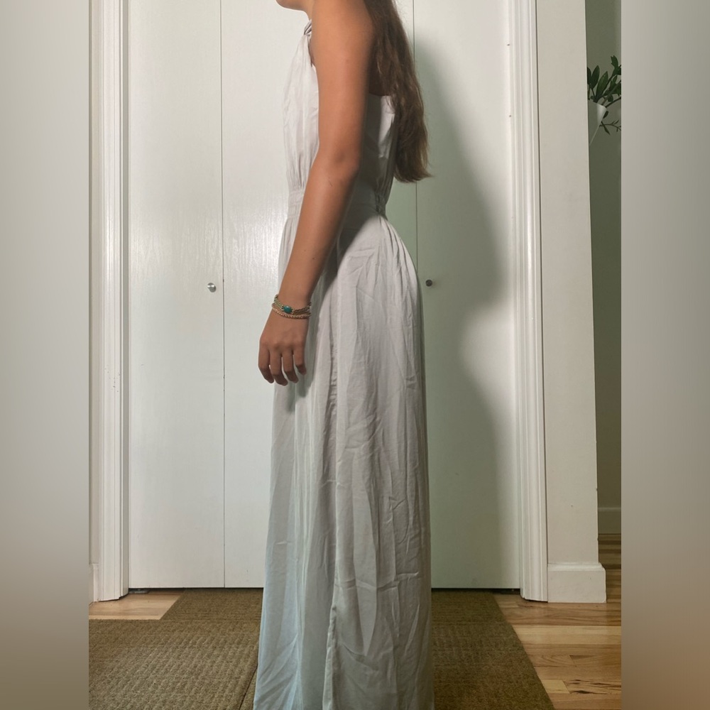 Zara Basic Collection 100% Silk Grey Jumpsuit, Xs - image 2